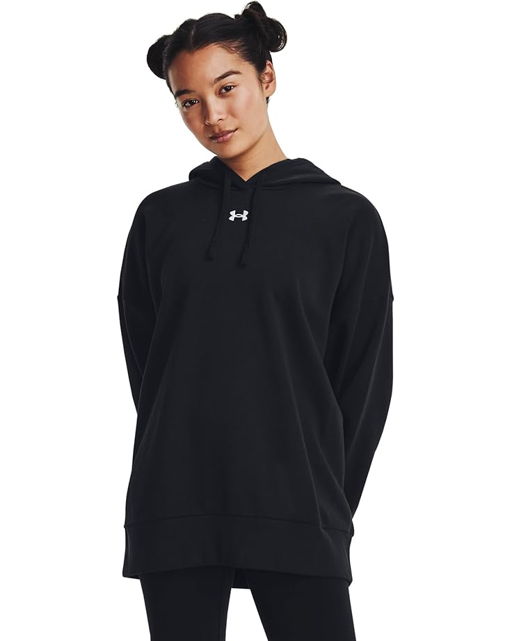 

Худи Under Armour Rival Fleece Oversized Hoodie, черный/белый