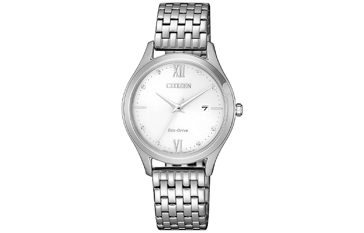 

CITIZEN Часы Ecology Drive Collection Solar Quartz Movement Stainless Steel Strap Watch Women's Watch White Dial EW2530 87A, Silver Dial