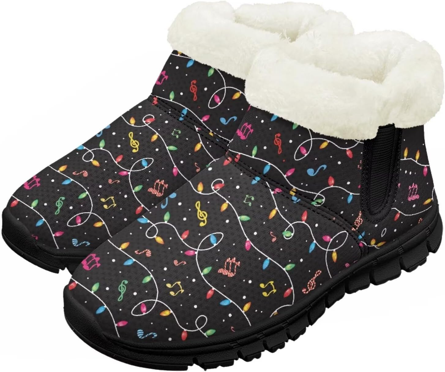 

Мальчики Девочки Зимние Ботинки Теплые Слипоны Снегоступы Удобная Обувь Для Дома И На Улицу Легкие Детские Меховые Тапочки Chririnla, Christmas Lights