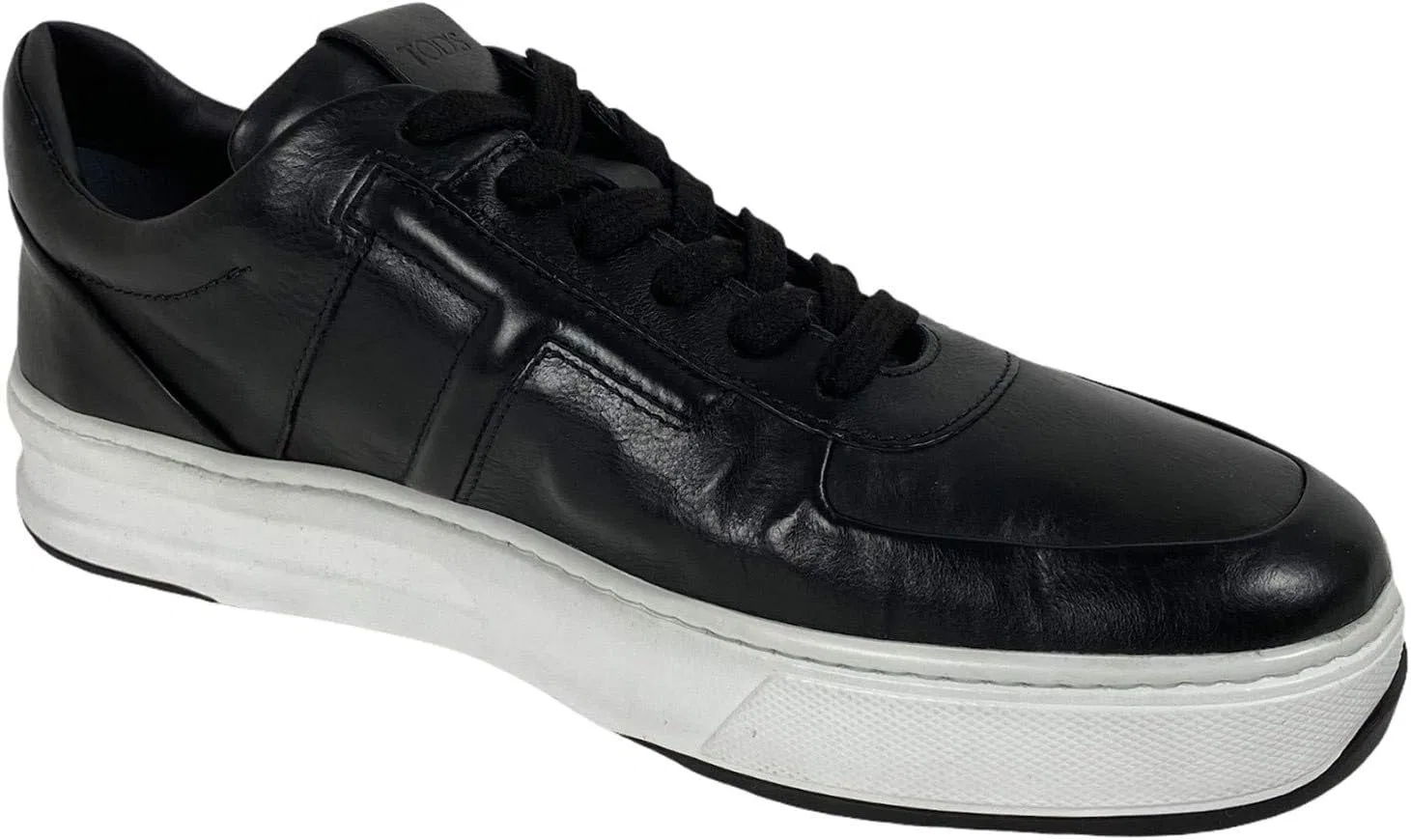 Мужские кроссовки Tod's C76 Uomo Allacciata, черные кожаные туфли — фото 2