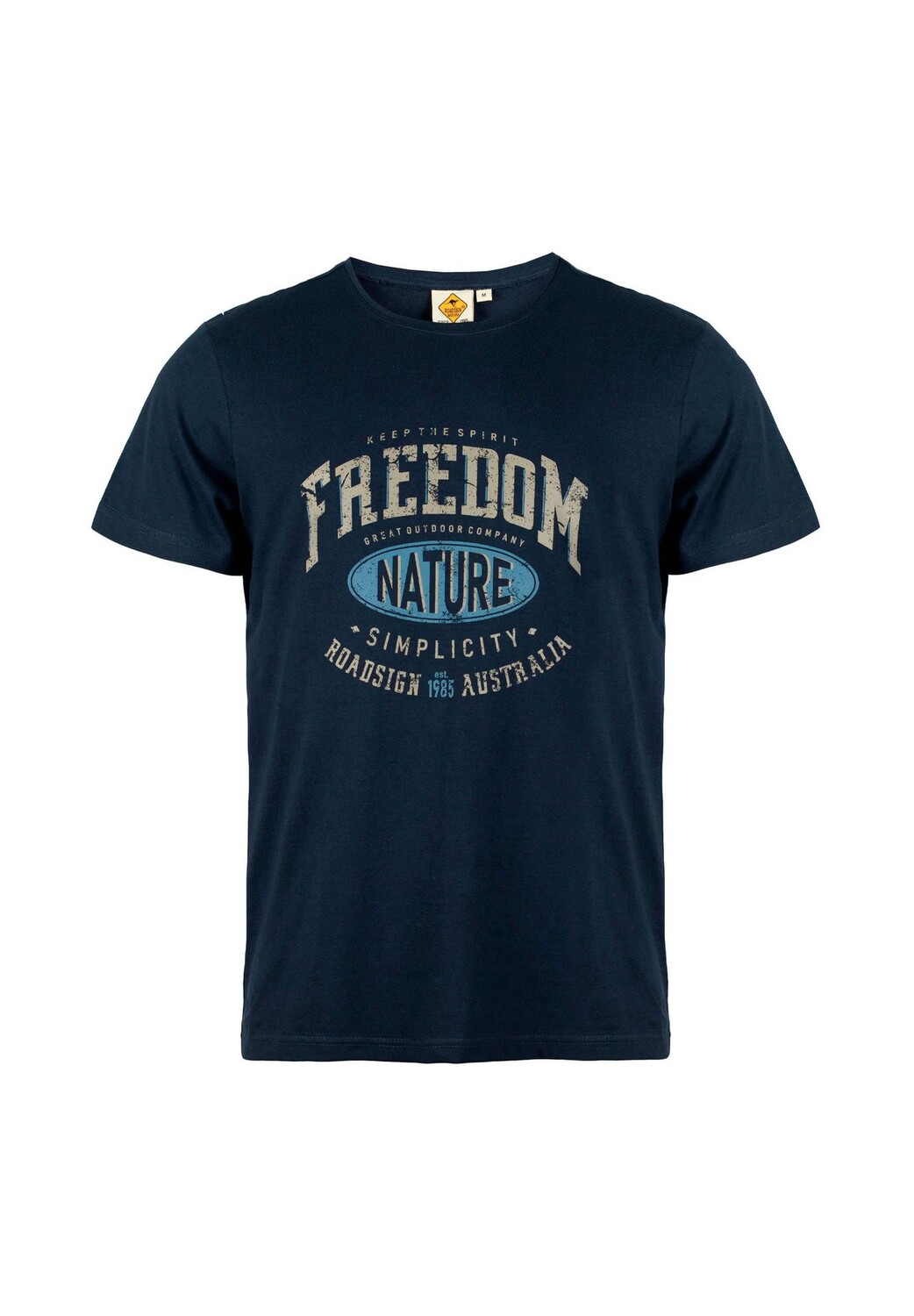 

Мужская футболка Freedom Nature Essential из хлопка с принтом ROADSIGN australia, темно-синий