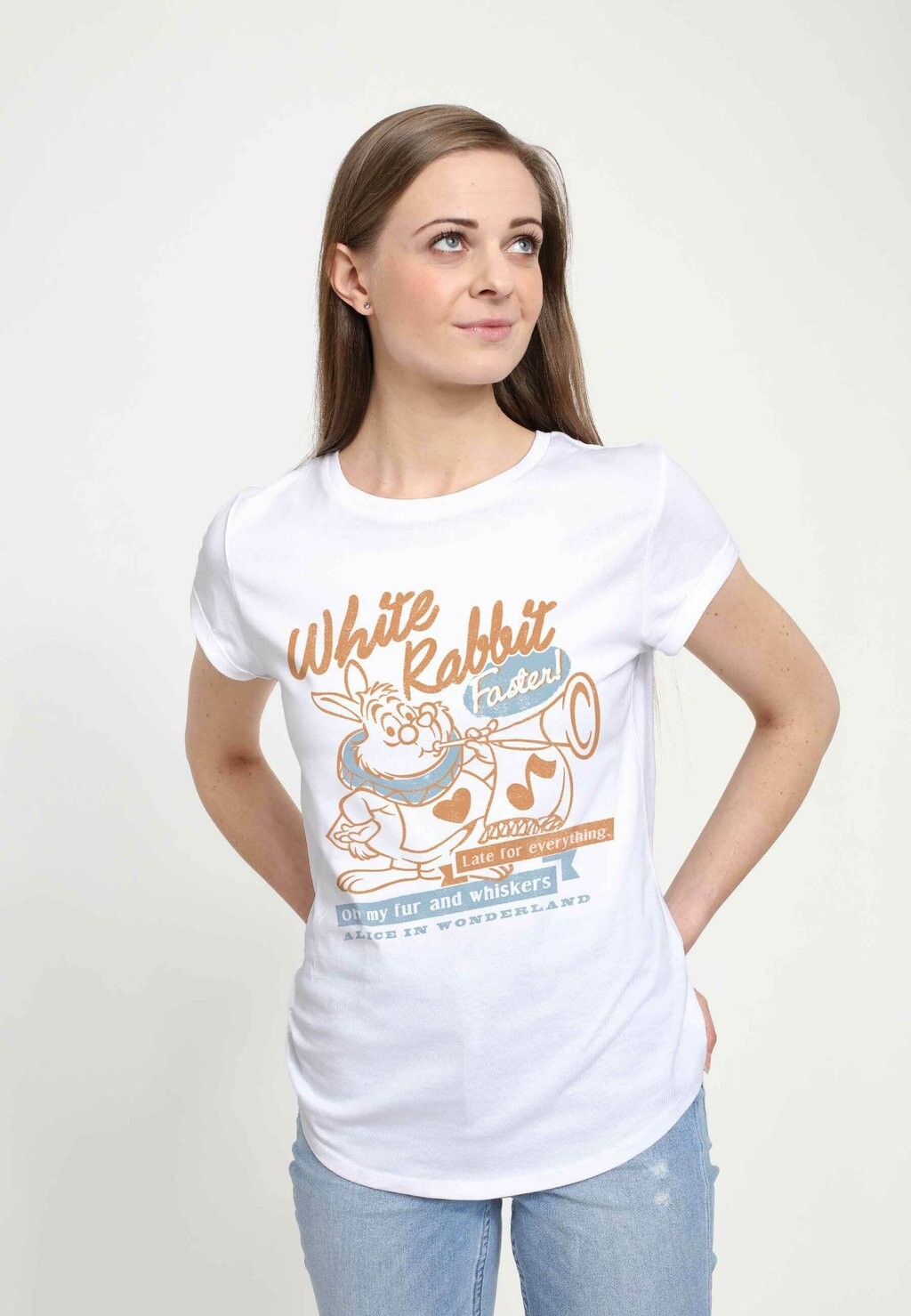 

Футболка с принтом ALICE IN WONDERLAND WHITE RABBIT Disney, белый