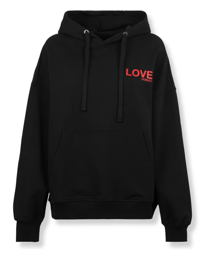 

Толстовка с капюшоном в стиле "Целующиеся ангелы любят" Fiorucci, черный