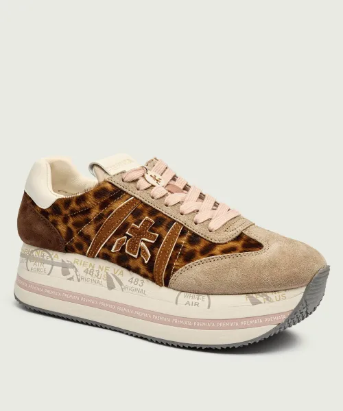 Кожаные кроссовки Beth Premiata, бежевый