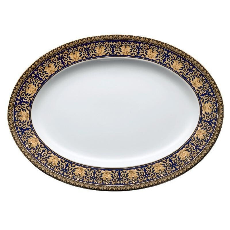 

Rosenthal Versace Medusa синяя тарелка овальная 34 см Rosenthal meets Versace, белый/синий/золотой