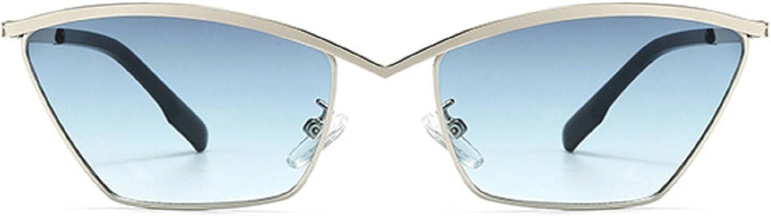 

Металлические солнцезащитные очки «кошачий глаз» для женщин, ретро-очки для отдыха на природе, пляжные солнцезащитные очки с защитой от УФ-излучения, черные очки N47 mincl, Blue