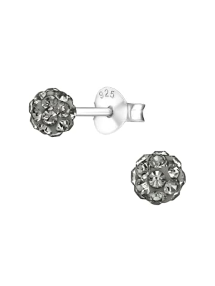 

Alexander York Серьги-гвоздики Ball KRISTALL черного цвета из серебра 925 пробы, комплект из 2 штук