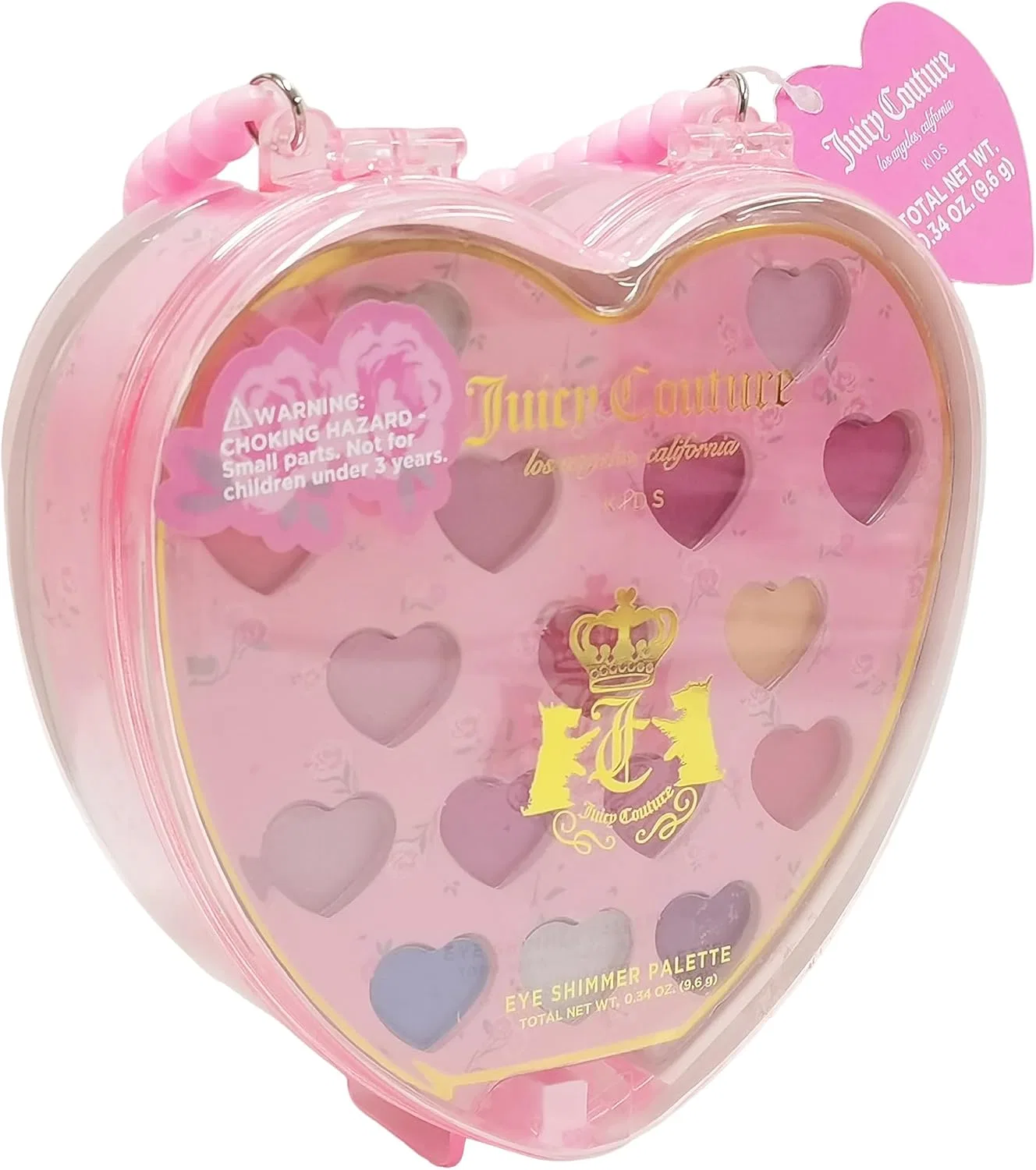 Палитра для макияжа блестящая Juicy Couture, 16 оттенков, розовый — фото 3