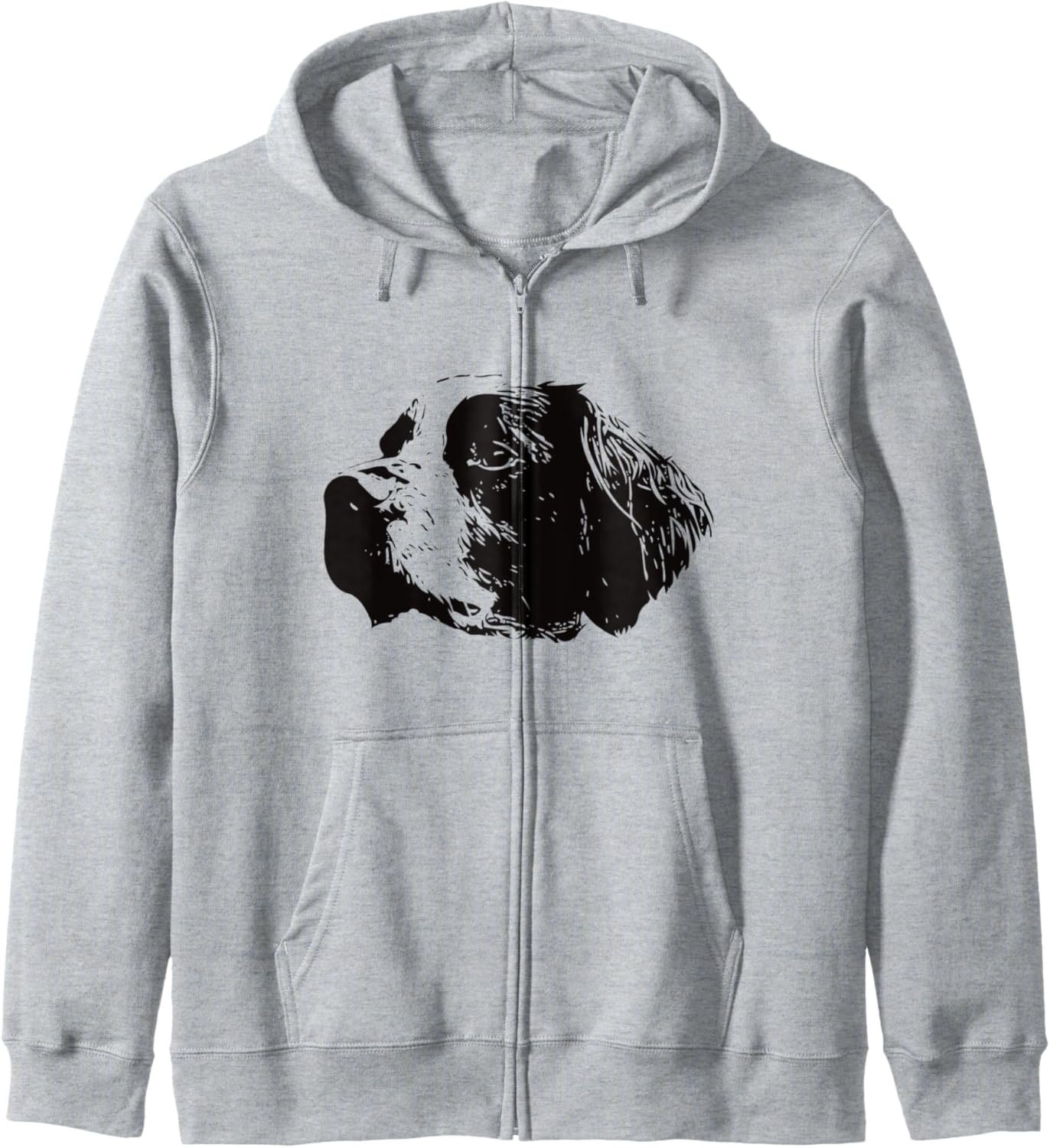 

Толстовка на молнии с изображением бретонского спаниеля Brittany Spaniel, серый