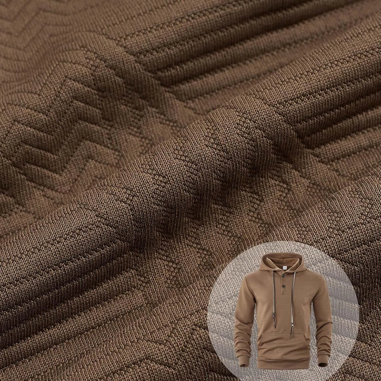 Мужской джерси пуловер с капюшоном и кнопками Slim Fit — фото 4