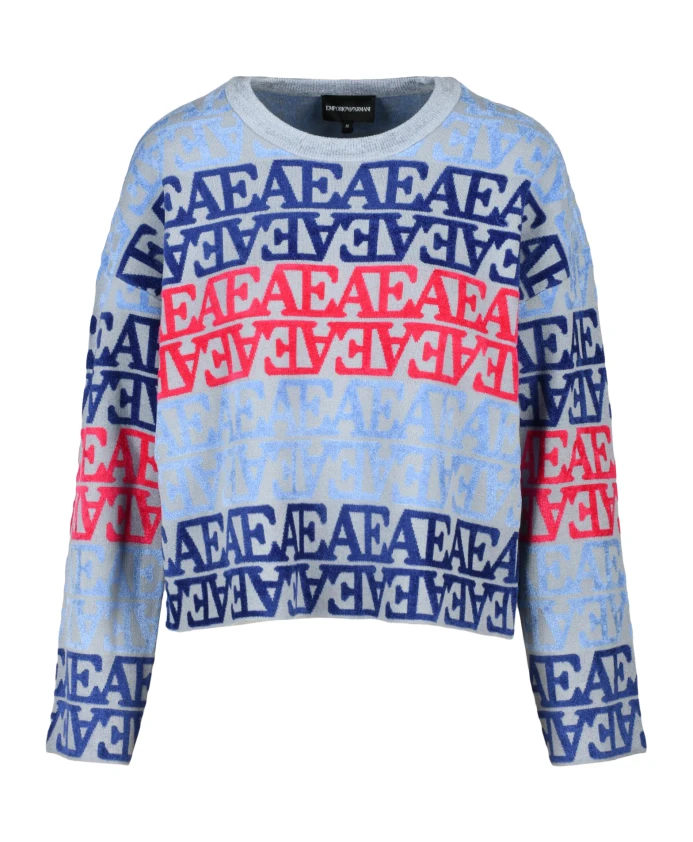 

Футболка с логотипом из веллуто Emporio Armani, мультиколор