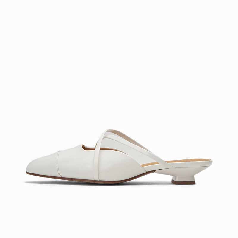 SHOEMAKER QUEEN Женские противоскользящие тапочки с закрытым носком белые, цвет White