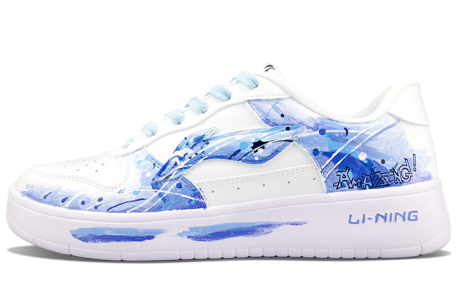 

Плавающие скейтбордические кроссовки Li Ning с противоскользящим и износостойким покрытием, увеличивающие рост, унисекс., белый