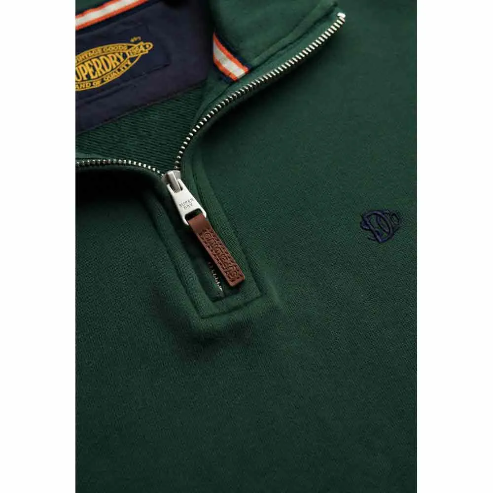 Свитер Superdry Preppy с половинной молнией, зеленый — фото 4
