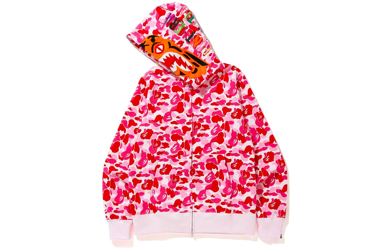 Толстовка с капюшоном ABC Camo Tiger Full Zip Unisex MULTI A Bathing Ape, красный — фото 4
