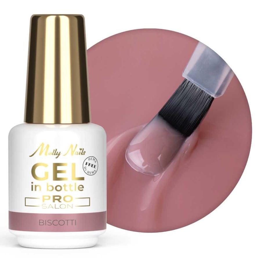 

Гель во флаконе с кисточкой Molly Nails Pro Salon Biscotti HEMA/Di-HEMA Free 15 г