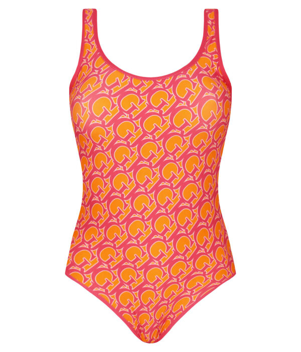 

Слитный купальник Guess Swimwear с узором, оранжевый