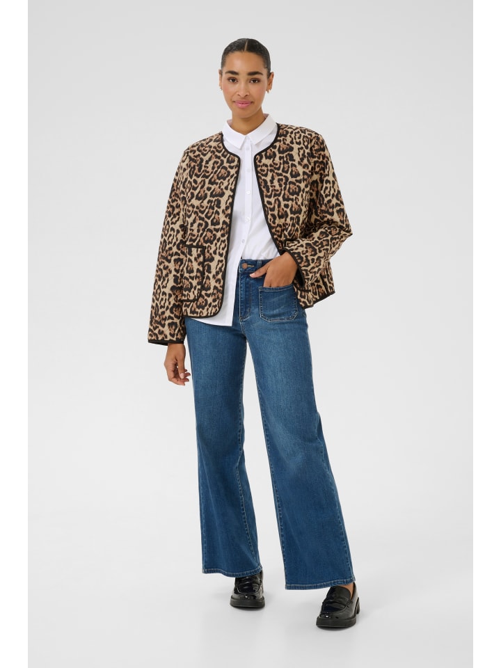

Пуховик Kaffe, цвет naturel leopard print