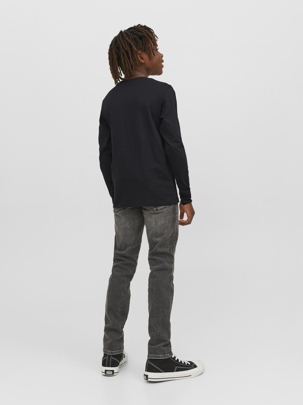 Топ с длинными рукавами JJECORP LOGO PLAY O NECK Jack & Jones Junior, цвет black — фото 3