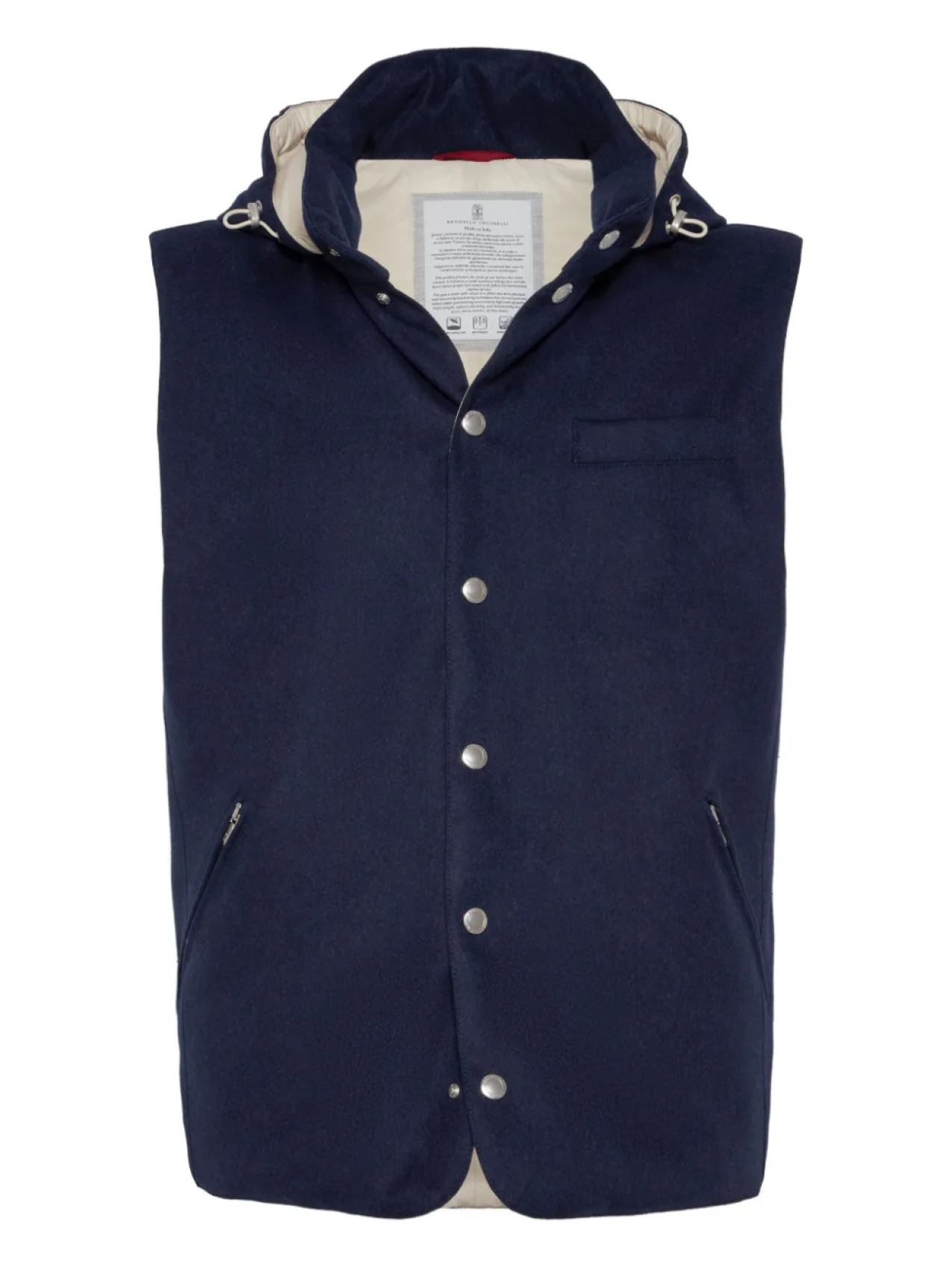 

Brunello Cucinelli жилет с капюшоном, синий