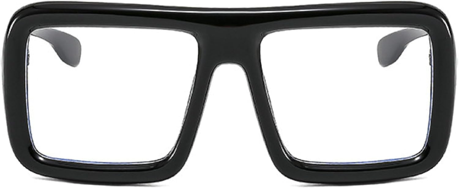 

Большие квадратные солнцезащитные очки для мужчин и женщин, крупная толстая оправа, модные винтажные панк-очки 2024 года, большие солнцезащитные очки mincl, Black Clear