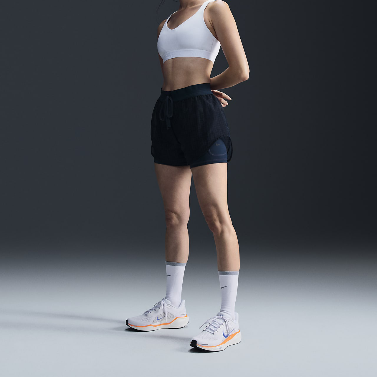 Футболка Nike Running Division Sports Shorts Women's Military Arsenal Deep Sea Blue — фото 3