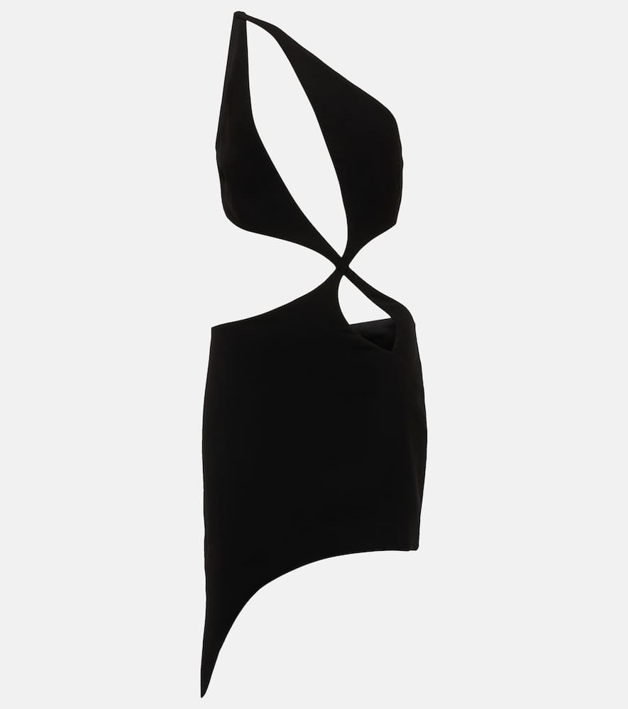 

Асимметричное платье-мини из крепа с вырезом Mônot