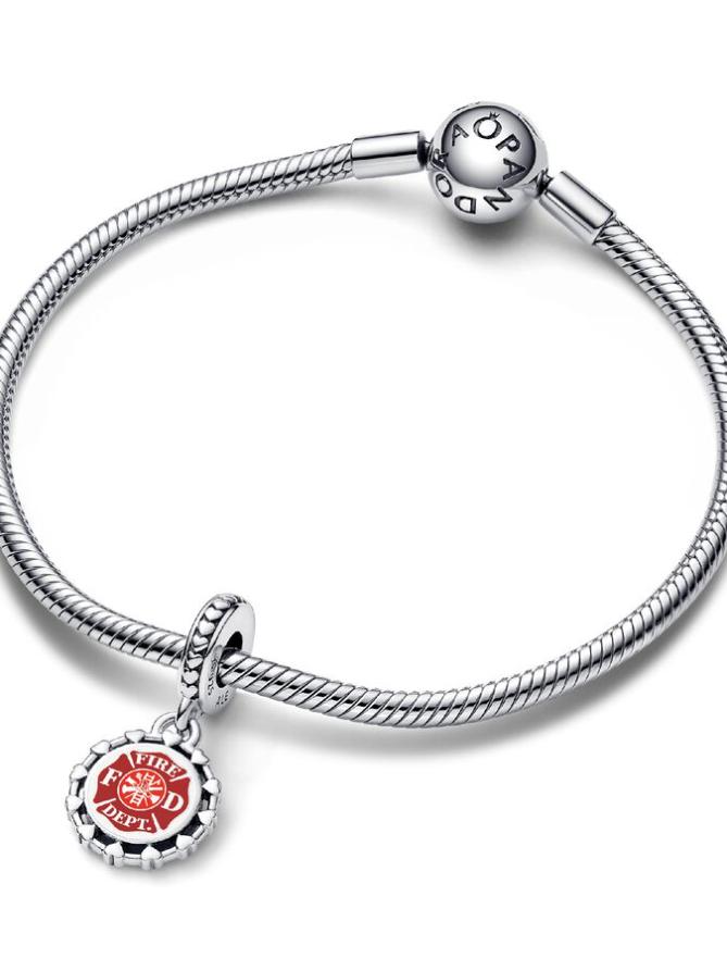 

Шарм Pandora Engravable Firefighter Dangle Charm, стерлинговое серебро