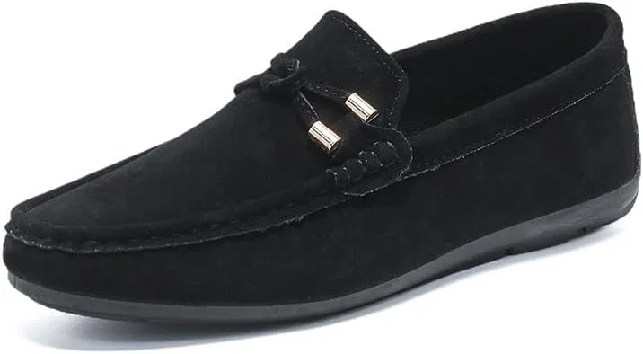 Лоферы мужские замшевые JIADELI Moccasins Penny Loafers, черный — фото 2