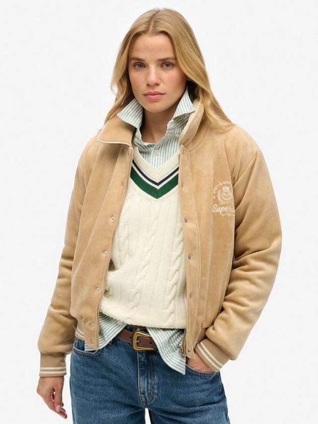 

Трикотажная куртка-бомбер из кантри-клуба Superdry, цвет Shaker Beige