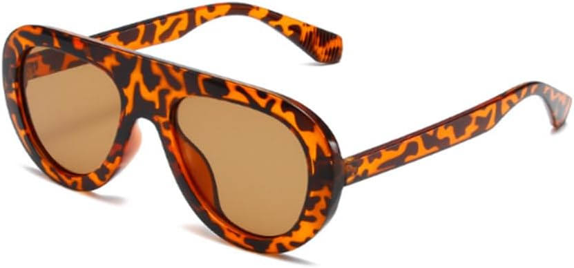 

Солнцезащитные очки в крупной оправе. Модные универсальные солнцезащитные очки в полной оправе. Повседневные очки с защитой от УФ-излучения UV400 для рыбалки Weloveushop, Leopard Frame Light Tea Flakes