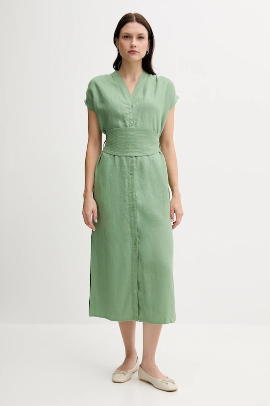 

Льняное платье Pedro Del Hierro, зеленый