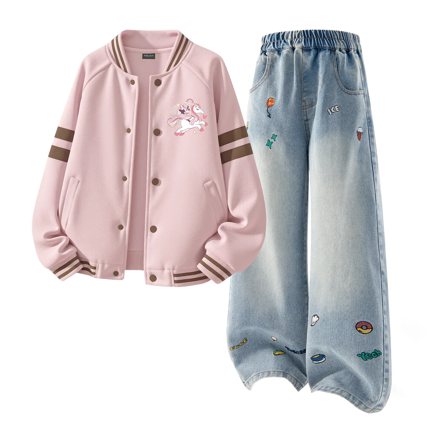 Детский спортивный комплект Casual Disney, DiFeiMa K Lotus Pink+Solid Color Denim Blue