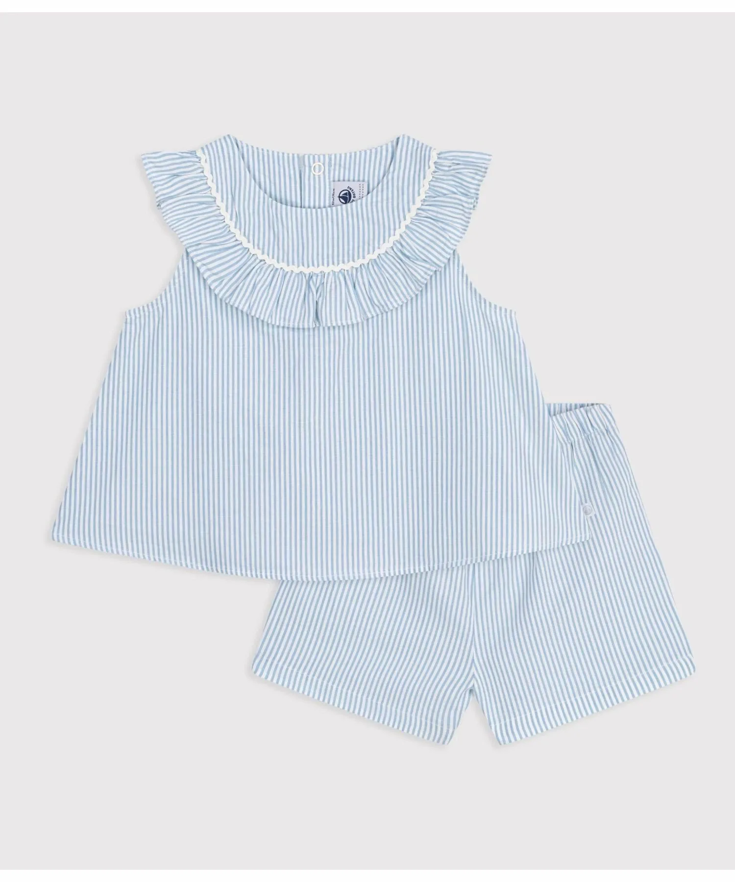 Детский комплект из двух предметов одежды из ткани сирсакер (в коробке) PETIT BATEAU, Multicolor 2