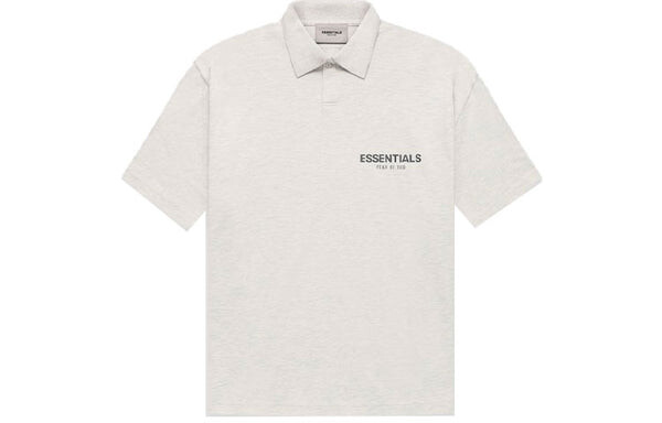 Футболка fw21 polo shirt 'light heather oatmeal' Fear Of God Essentials, серый — фото 2