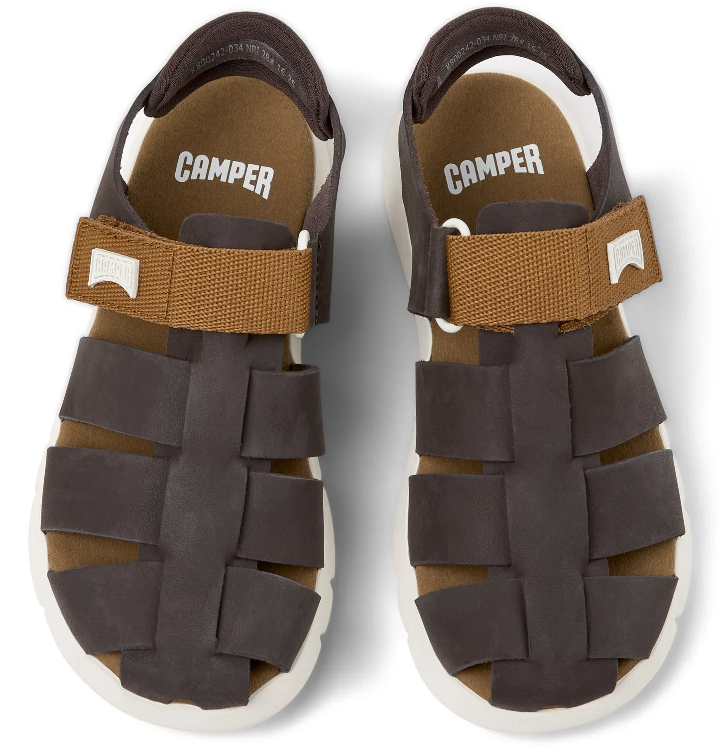 Сандалии Oruga из кожи Camper, средне-коричневый — фото 3