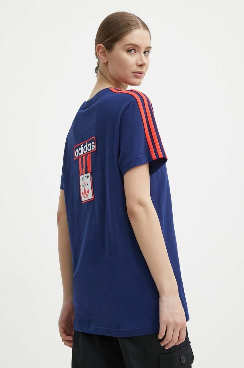 

Хлопковая футболка adidas Originals, темно-синий