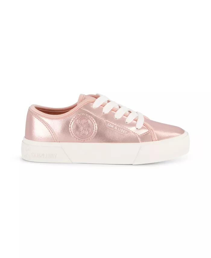 Sam & Libby Little and Big Girls Davie Dina Court Lace Up Sneaker – кроссовки на шнуровке для девочек и подростков Sam and Libby, розовый — фото 4