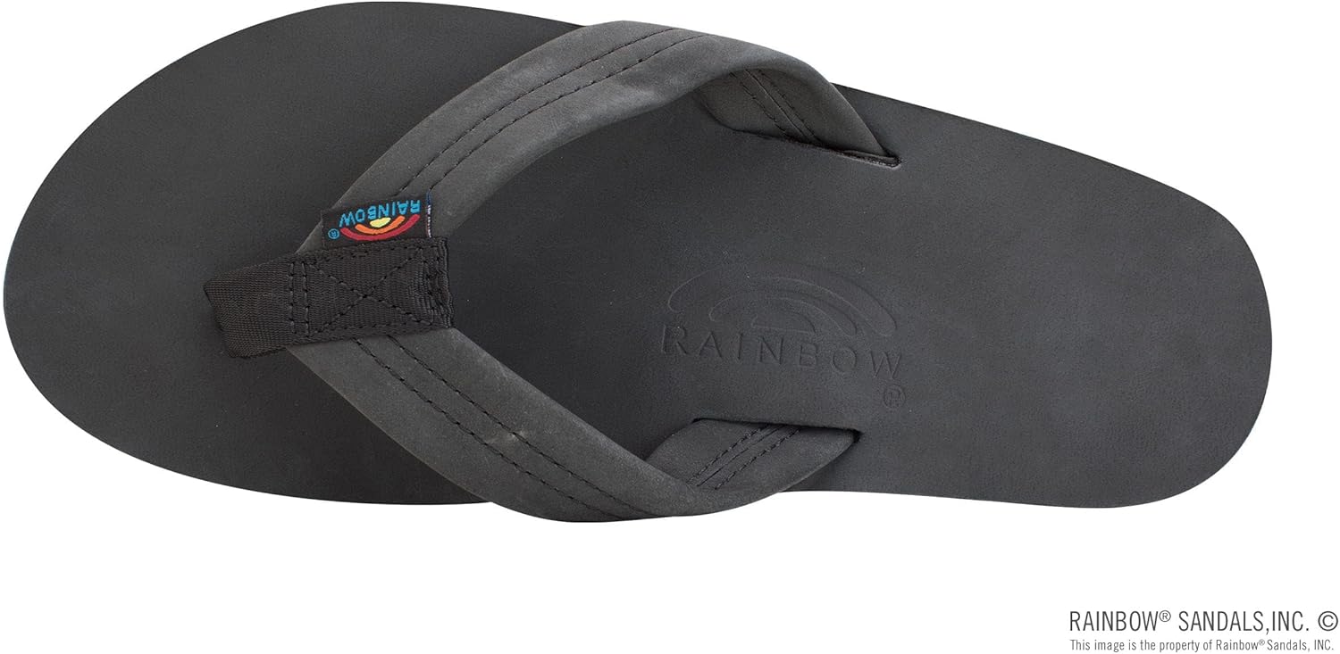 Мужские сандалии Rainbow Single Layer Premier из кожи Rainbow Sandals, черный — фото 3