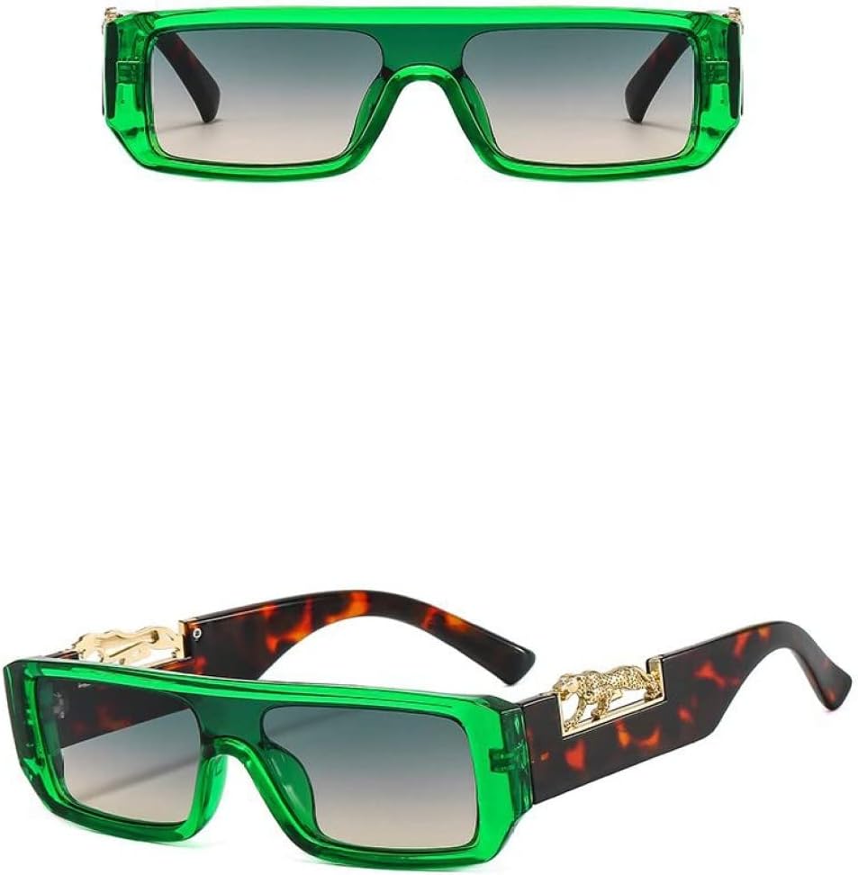 

Модные прямоугольные солнцезащитные очки для женщин и мужчин с градиентными линзами, поликарбонатной оправой, леопардовым принтом и защитой от УФ-излучения UV400 DSDNPTV, C7