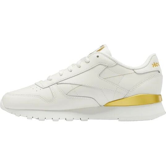Кроссовки Reebok Classic кожаные женские, цвет Grau/Metallic Gold/Grau — фото 2