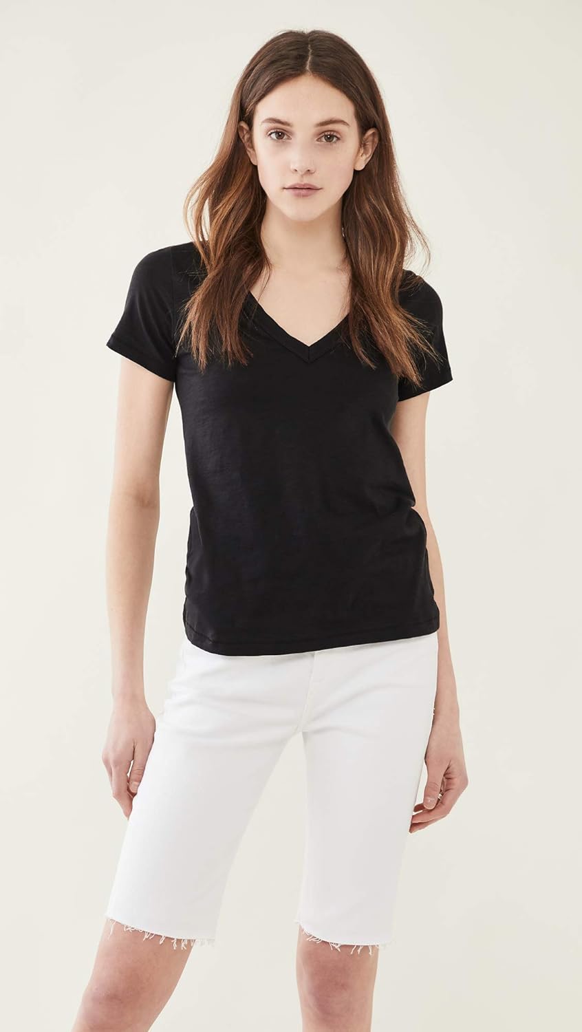 

Rag & Bone Женская футболка Vee Tee черная с коротким рукавом из хлопка
