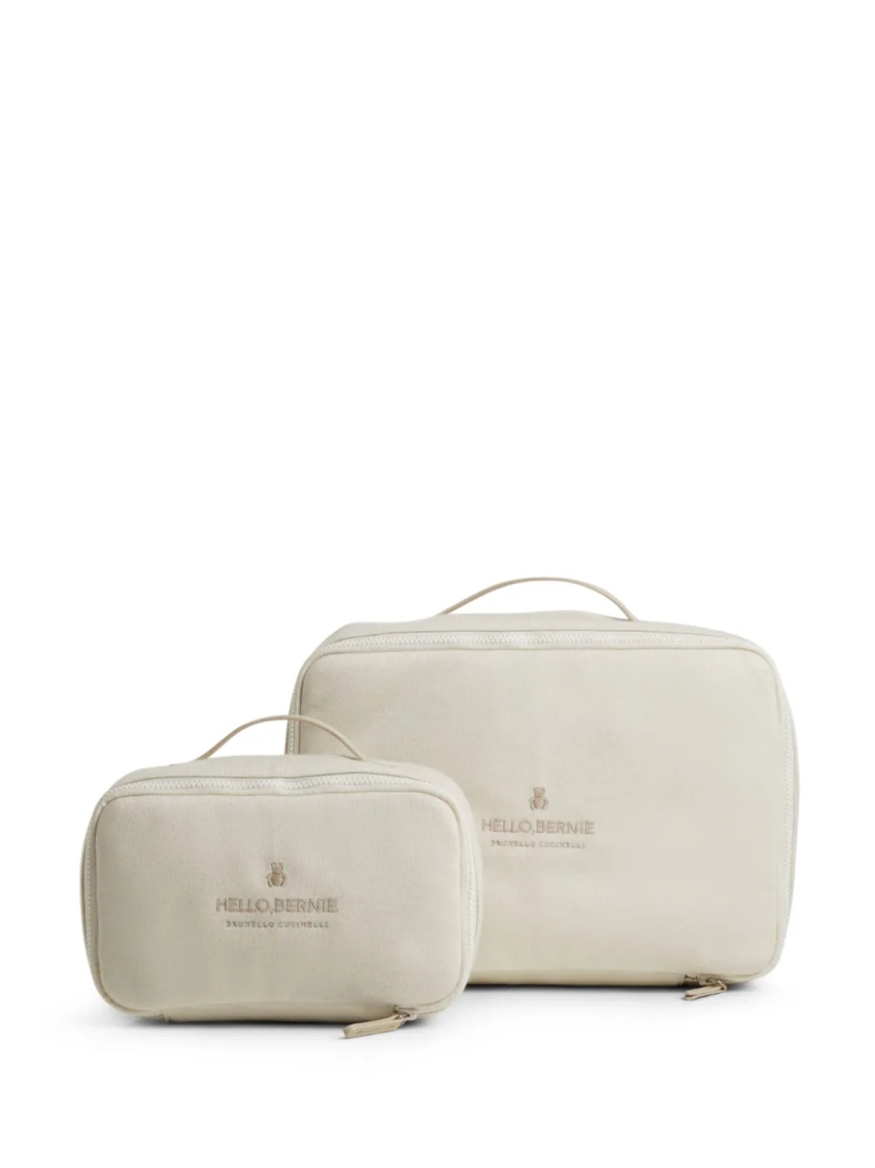 

Brunello Cucinelli Kids кашемировый несессер с вышитым логотипом, нейтральный