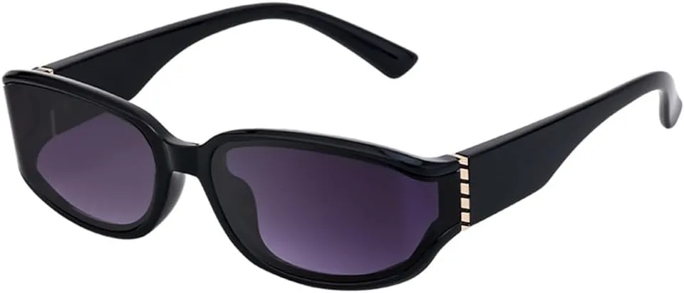 

Солнцезащитные очки прямоугольной формы с изогнутой поверхностью для женщин, винтажные модные очки, стильная защита от УФ-излучения UV400 WNCKSQ, C1blackdoublegray