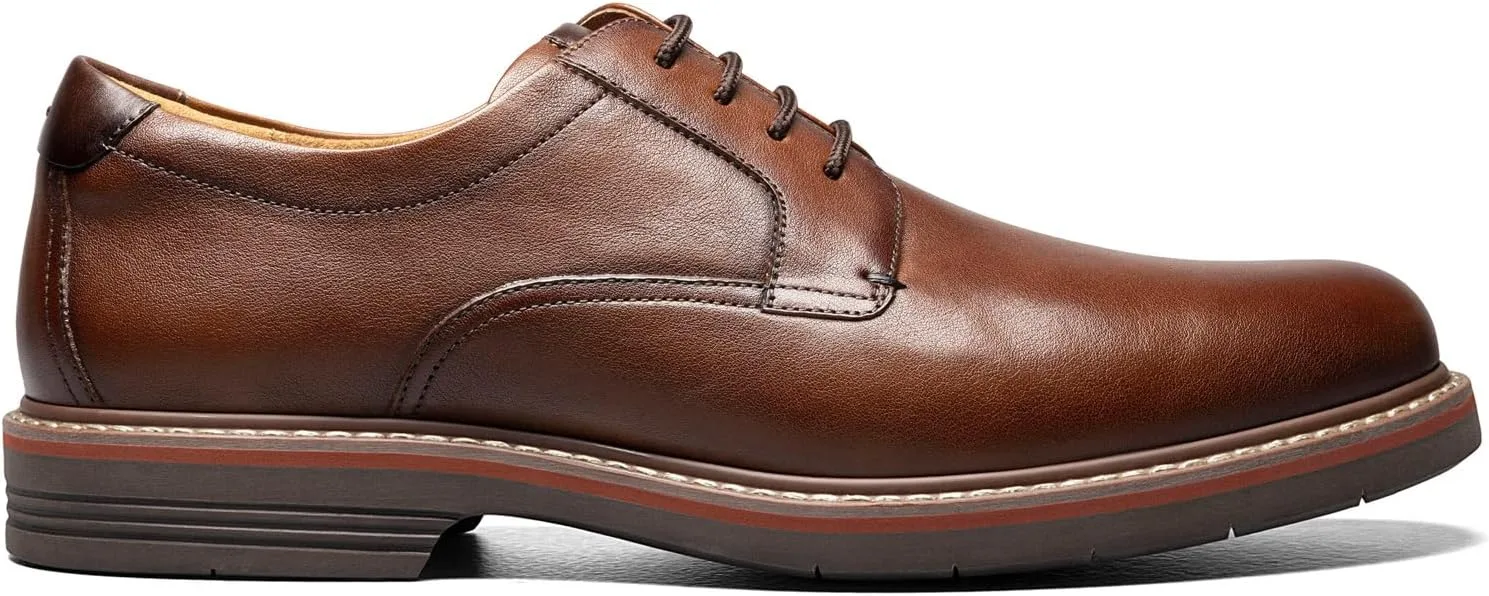 Мужские туфли Oxford Florsheim Norwalk с гладкой передней частью, коньячный — фото 2