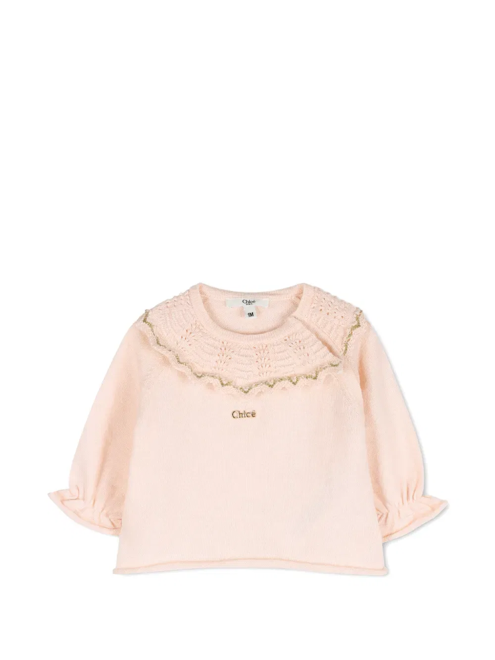 Вязаный комплект с оборками Chloe Kids, розовый — фото 3