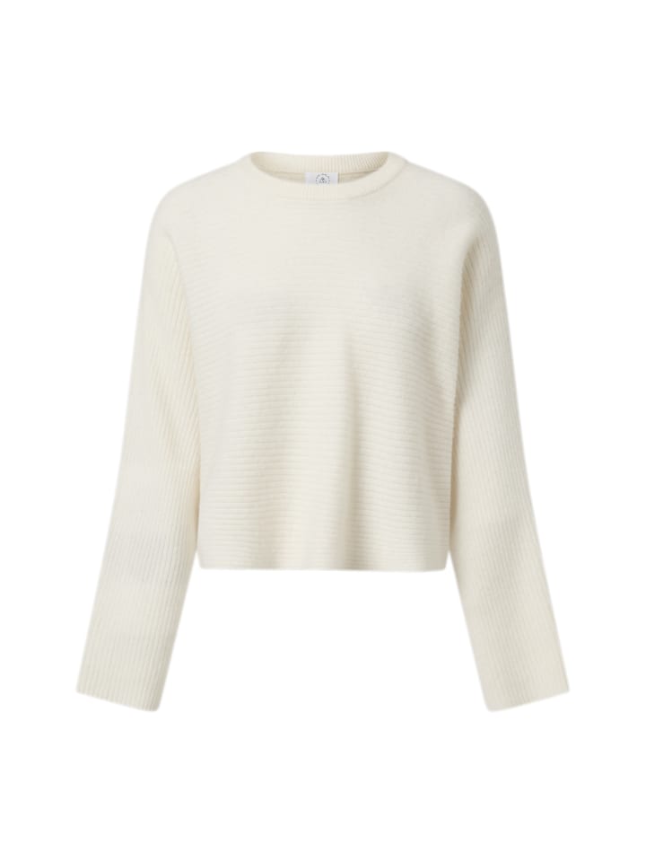 

Шерстяной свитер с круглым вырезом белого цвета CASH-MERE.CH