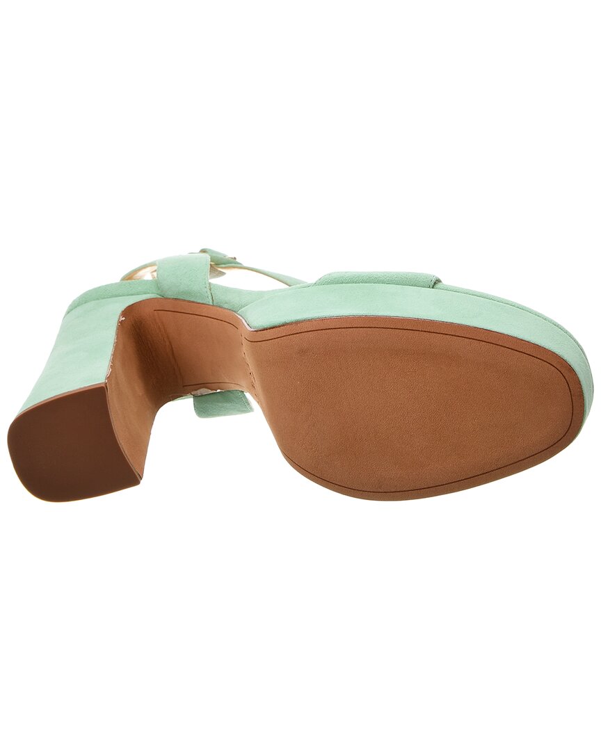 Alexandre Birman Clarita Curve 120 Suede Platform Sandal, зеленый — фото 4