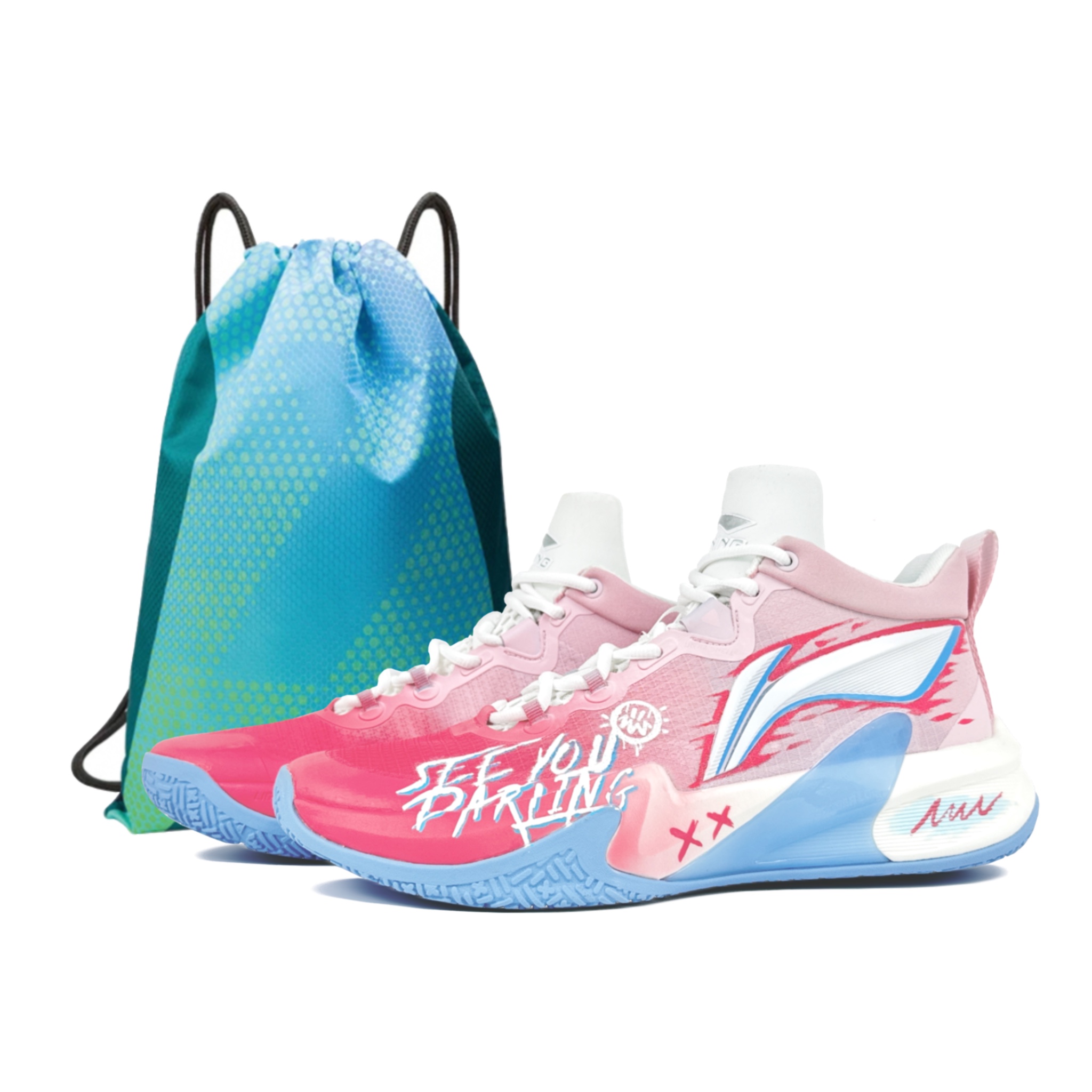 

LINING Кроссовки Light Speed 1.0 Shock Absorbers Slip Resistant Abrasion Resistant Low top Basketball Shoes Men's Pink