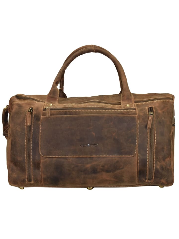 

Greenburry Винтажная кожаная дорожная сумка, 54 см, коричневого цвета